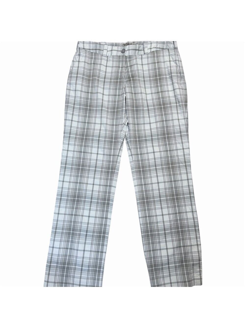 Nike Golf Pants Womens Size 12 Gray Plaid Straight Leg Dri-FIT Activewear